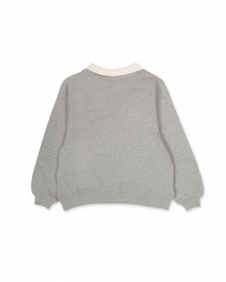 Gray knit sweatshirt for girls Love to Learn collection