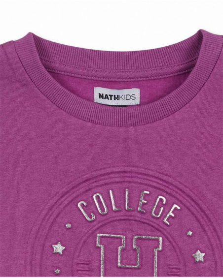 Lilac knit sweatshirt for girls Love to Learn collection