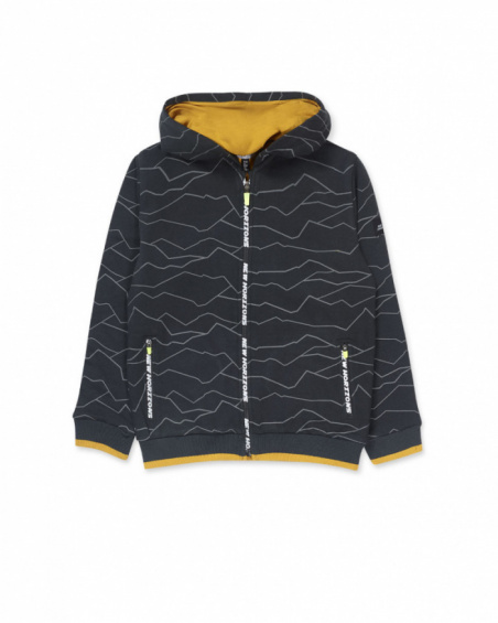 Black knit sweatshirt for boys New Horizons collection
