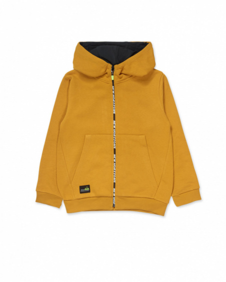 Yellow knit sweatshirt for boys New Horizons collection