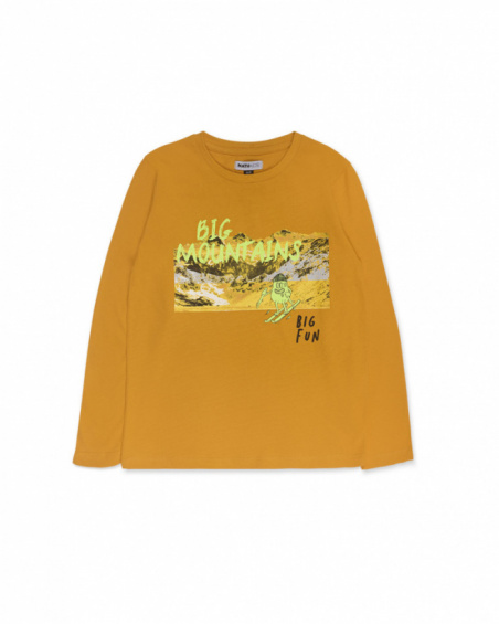 Yellow knit t-shirt for boys New Horitzons