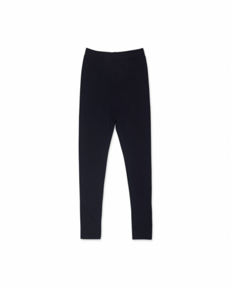 Blue knit leggings for girls Nocturne collection