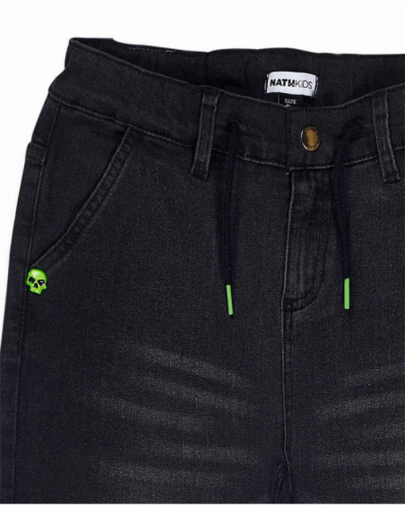 Black flat pants for boys SK8 Park collection
