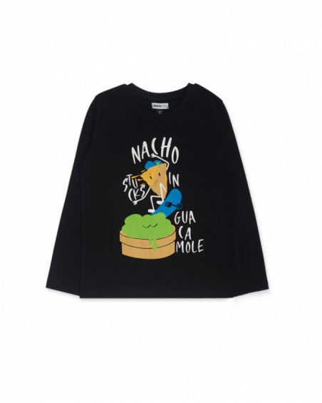 Black knit t-shirt for boys SK8 Park collection