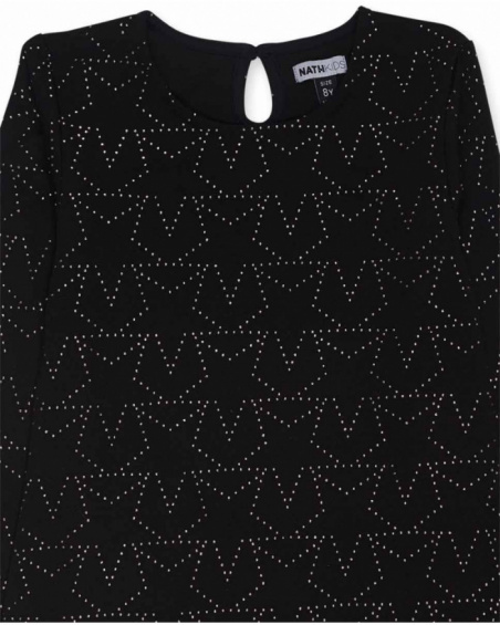 Black knit dress for girls Starlight collection