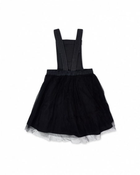 Black flat dungarees for girls Starlight collection