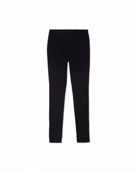 Black knit leggings for girls Starlight collection