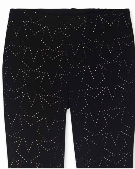 Black knit leggings for girls Starlight collection