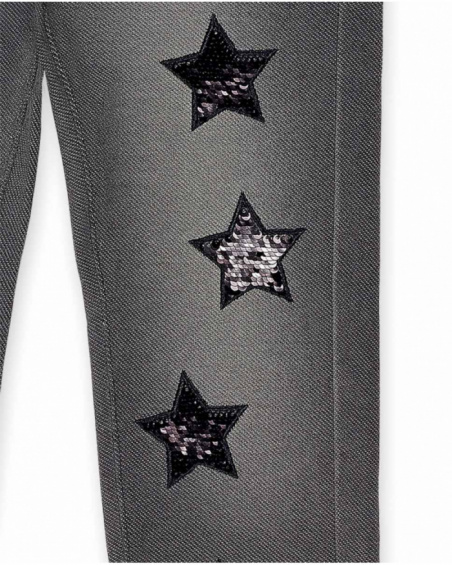 Black knit pants for girls Starlight collection