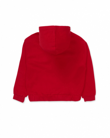Red knitted jacket for girls Starlight collection