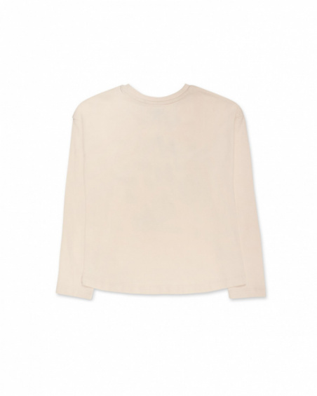 Camiseta punto beige de niña Starlight