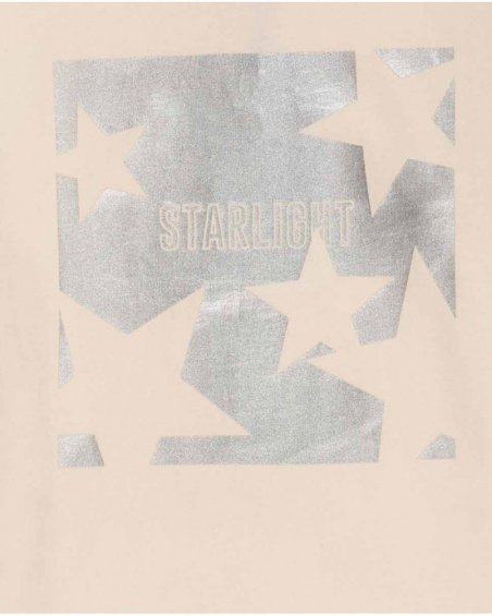 Camiseta punto beige de niña Starlight