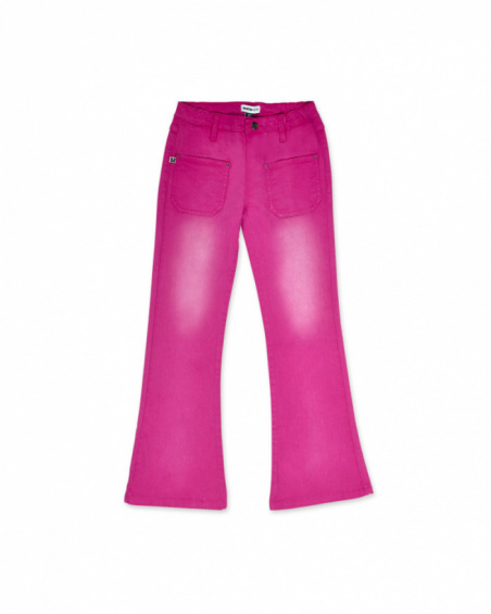 Pink flat pants for girls The Happy World collection
