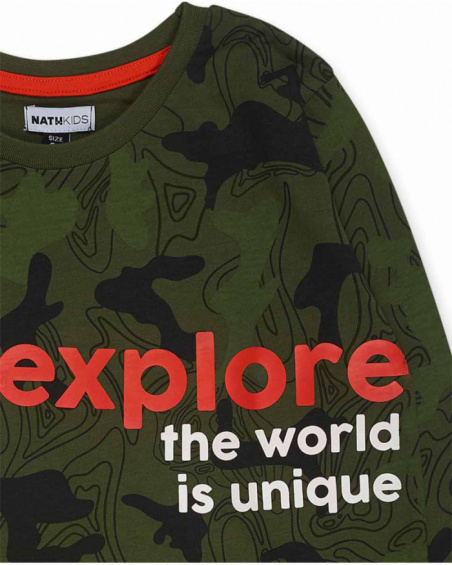 Camiseta punto verde niño Try New Path