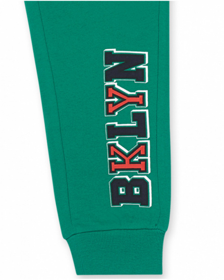 Green knit pants for boys Varsity Club collection