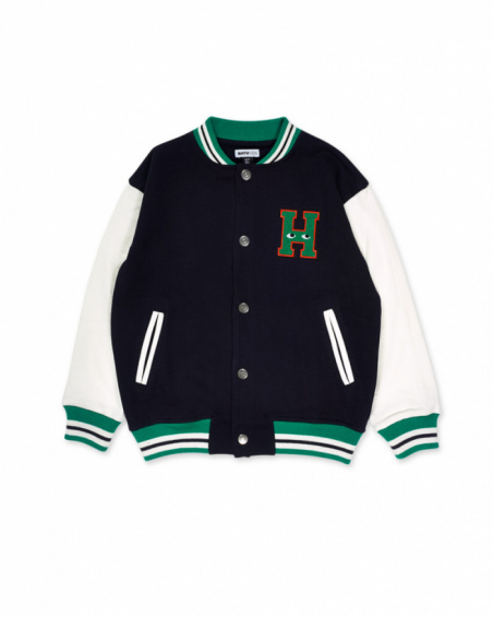 Blue knitted jacket for boys Varsity Club collection