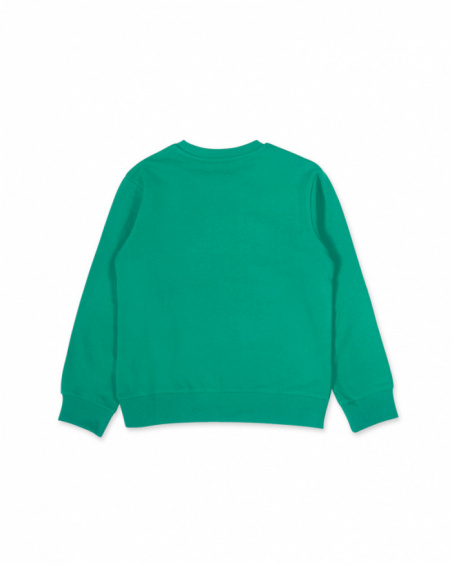 Green knit sweatshirt for boys Varsity Club collection