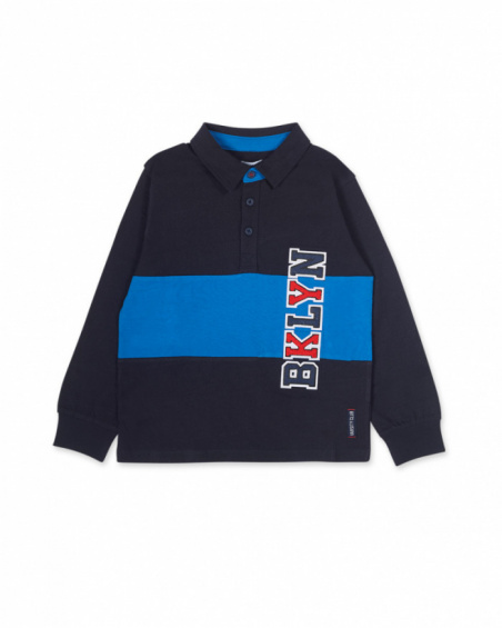 Blue knit t-shirt for boys Varsity Club collection collection