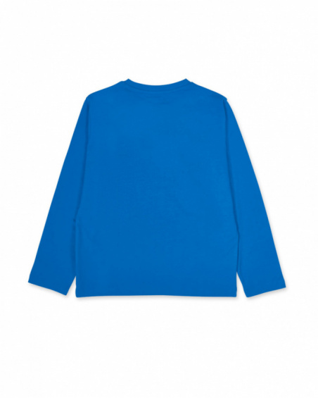 Blue knit t-shirt for boys Varsity Club collection