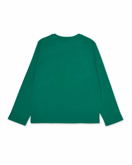 Green knit t-shirt for boys Varsity Club collection