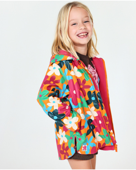 Orange trench coat for girl Treking Time tuc tuc