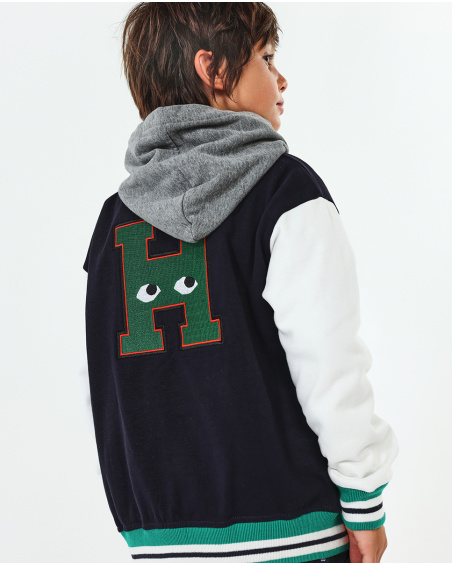 Blue knitted jacket for boys Varsity Club collection