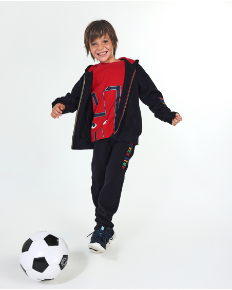 Black knit pants for boys Another Challenge collection