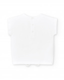 Girl's white knit t-shirt Run Sing Jump collection