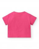 Girl's pink knit t-shirt Run Sing Jump collection