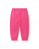 Girl's fuchsia plush pants Run Sing Jump collection