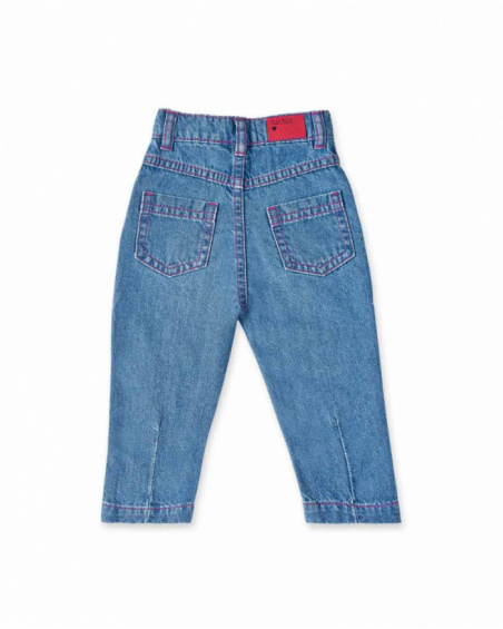 Girl's blue denim pants Run Sing Jump collection