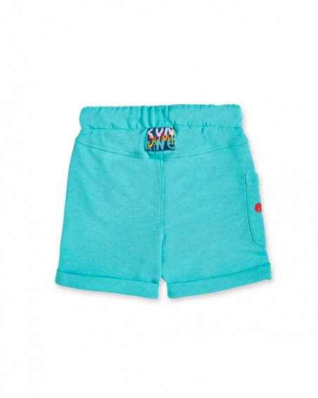 Boy's blue plush Bermuda shorts Run Sing Jump collection