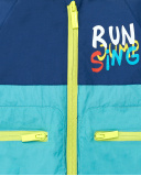 Boy's green blue windbreaker Run Sing Jump collection