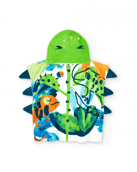 Green poncho towel for children Tropadelic collection
