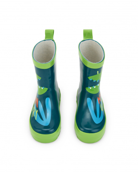 Green wellies for boys Tropadelic collection