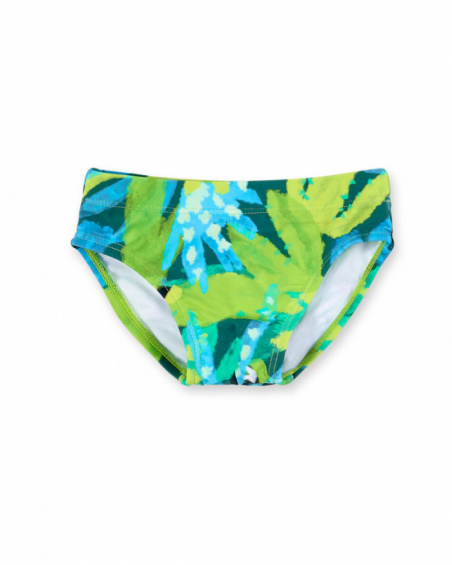 Green swim briefs for boys Tropadelic collection