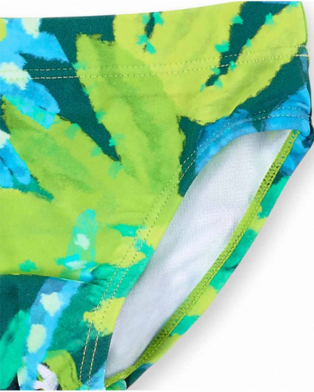 Green swim briefs for boys Tropadelic collection