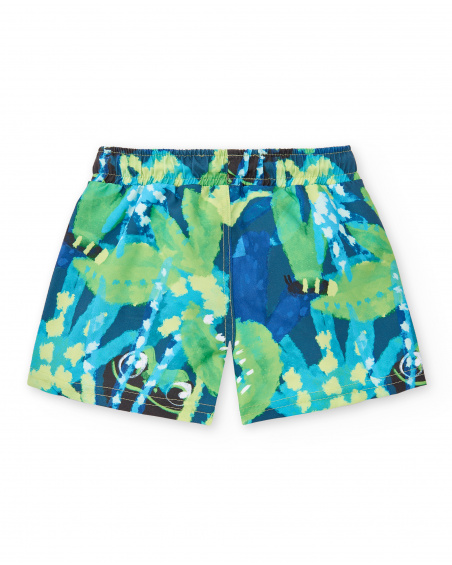 Green Bermuda shorts for boys Tropadelic collection