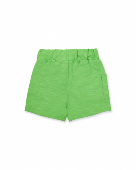 Green plush Bermuda shorts for boys Tropadelic collection
