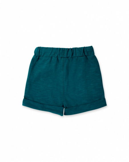 Green knitted Bermuda shorts for boys Tropadelic collection