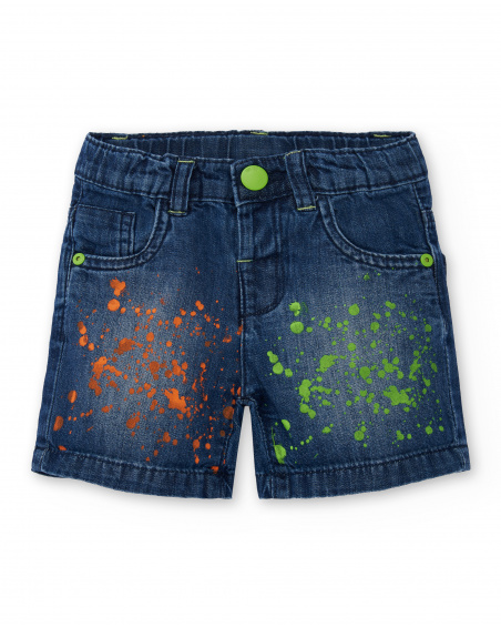 Blue denim shorts for boys Tropadelic collection