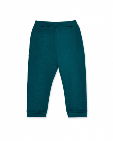 Green plush pants for boys Tropadelic collection