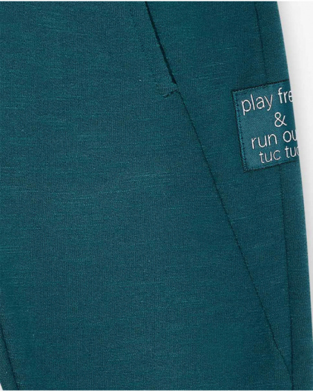 Pantalón felpa verde niño Tropadelic