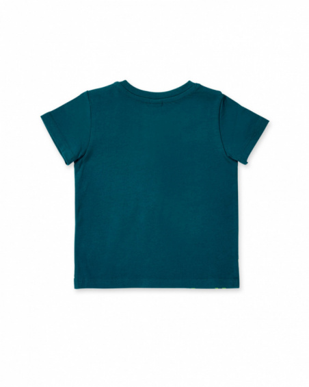 Dark green knit t-shirt for boys Tropadelic collection