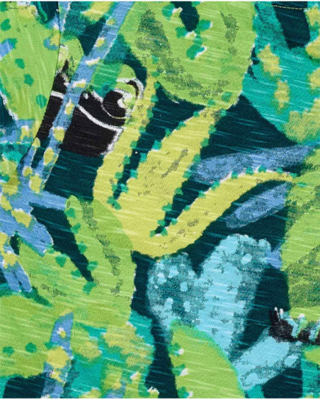 Camiseta punto verde estampado niño Tropadelic