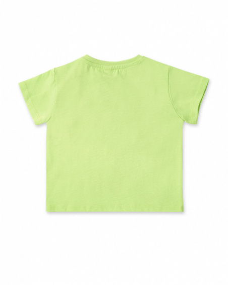 Green knit t-shirt for boy Tropadelic collection