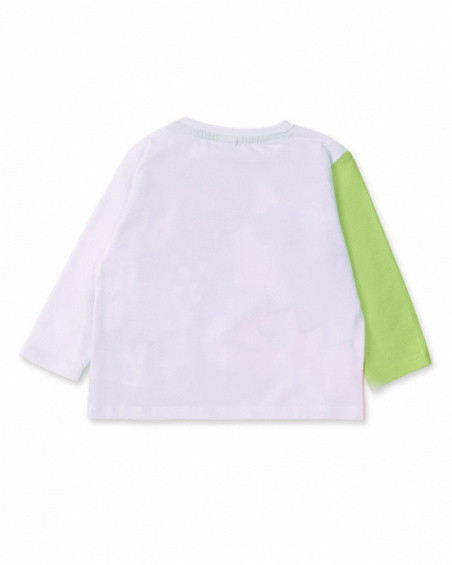 Long white knit t-shirt for boy Tropadelic collection