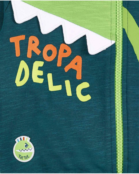 Chaqueta felpa verde niño Tropadelic