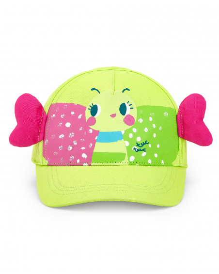 Green twill cap for girls Tropadelic collection
