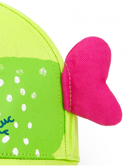 Green twill cap for girls Tropadelic collection